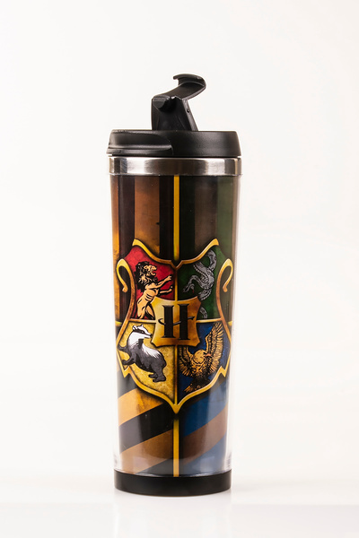 MUKKO HOME Harry Potter Decorated Steel Mug - 360 ml |   Leak-Proof Lid, Steel Inner Bowl, 19 cm