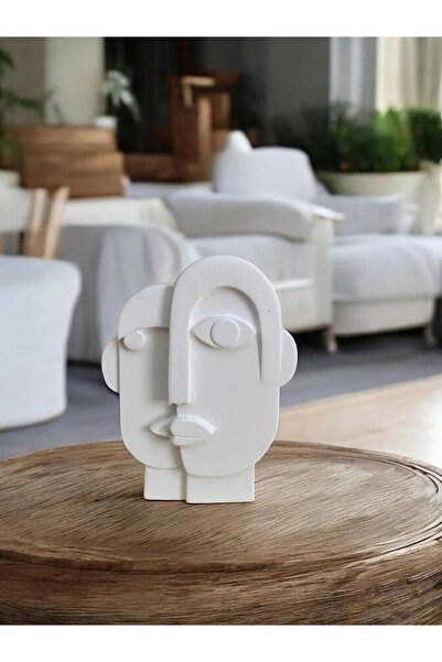 Porselian Vas decorativ alb cu figură umană 20x20 cm