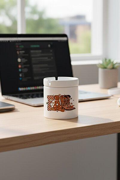 giftkonsept Scrumieră fără miros cu capac din ceramică cu tematică de toamnă