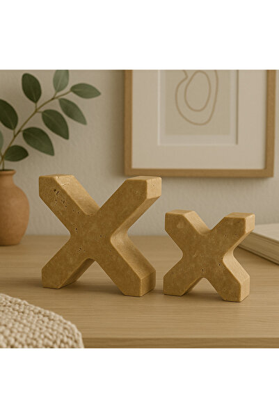Modestmar Traverten X dekoratif obje 2 Li set