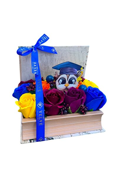 velve Aranjament Absolvire si Incheiere An Scolar cu Flori de sapun, in Cutie...