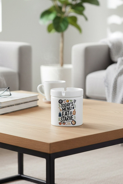 giftkonsept Ascuțitor de gunoi fără miros din ceramică cu capac imprimat cu m...