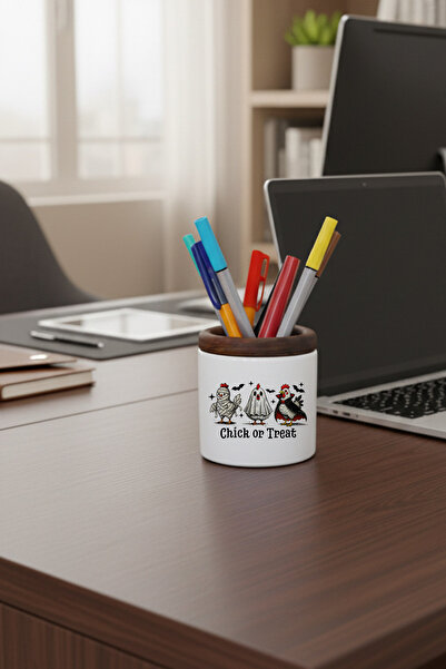 giftkonsept Suport pentru stilou din ceramică imprimat pentru Halloween Chick...