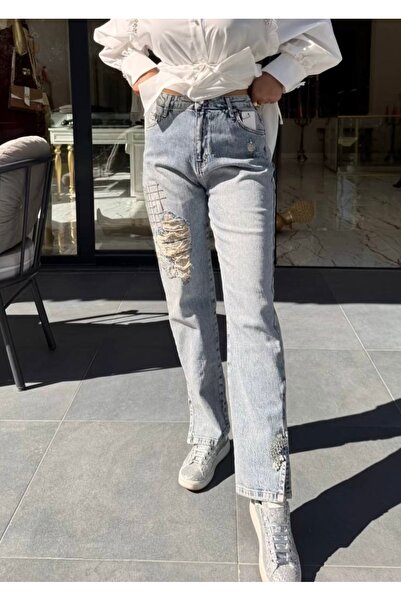 my312 Taş Detay Kot Pantolon Mavi