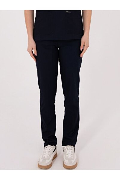 VİZYON UNIFORM Premium Lycra Tek Alt Lacivert Pantolon Hemşire Forması Cerrah...