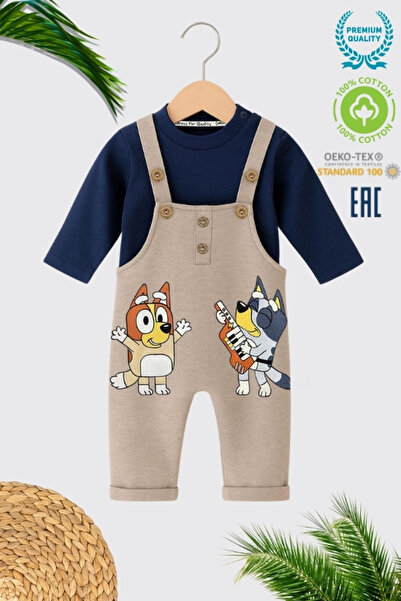 NOTA KİDS Boy Baby 100% Cotton 3-18 Months Cute Dog Printed Baby Romper
