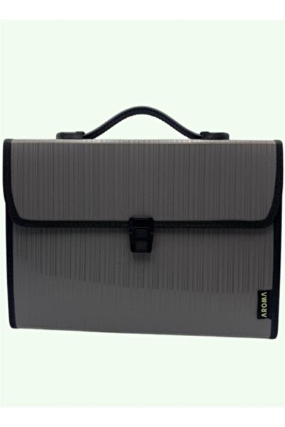 Aroma Expandable File Folder - A4 Document File Folder for Office and School with Handle - grey