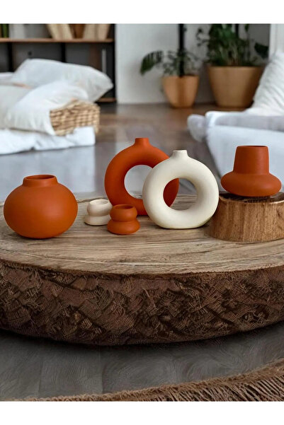 Porselian Set of 6 Bohemian Decorative Vases & Candlesticks |   Topik Vase, Balloon Vase, Candle Holder