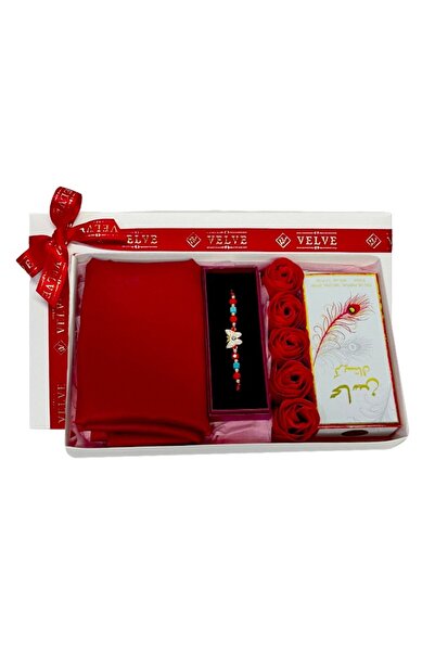 velve Pachet Lady,apa de parfum arabesc Mahasin Crystal femei 50 ml,trandafiri sapun,esarfa,Rosu