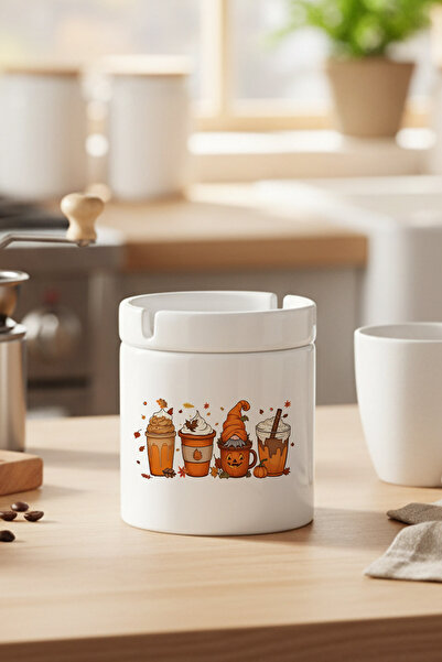 giftkonsept Τασάκι με θέμα το φθινόπωρο Νο:6 Τασάκι χωρίς άρωμα με εμπριμέ κε...