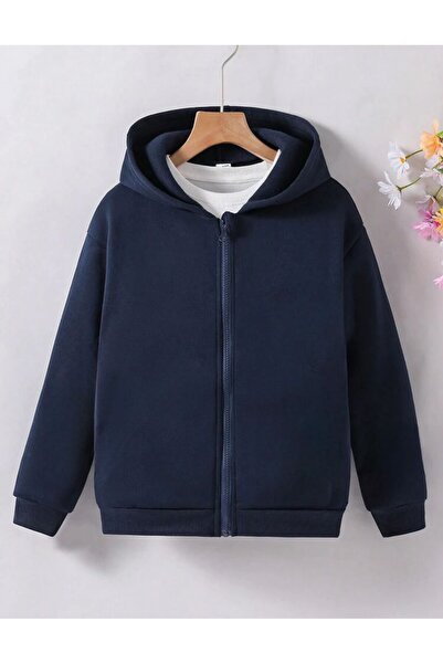 BYMEER Lacivert Çocuk Kapşonlu Hırka