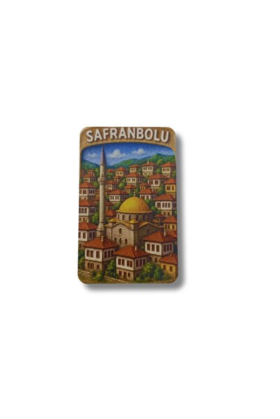 CraftbyBYC Safranbolu Temalı Resimli Ahşap Buzdolabı Magneti-Hediyelik Konsep...