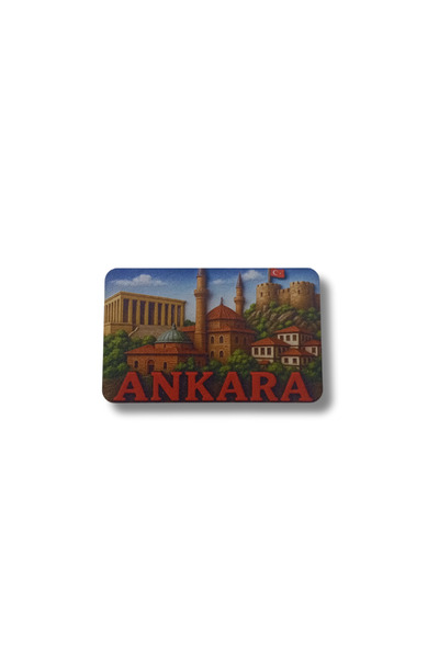 CraftbyBYC Ankara Temalı Resimli Ahşap Buzdolabı Magneti-Hediyelik Konsept Ma...