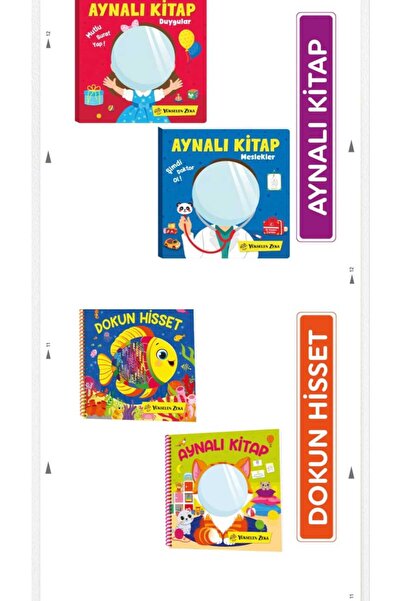 yükselen zeka Aynalı Kitap 2'li Set (Duygular - Meslekler)/ Dokun Hisset - Aynalı Kitap 2'li Set (4'lü set)