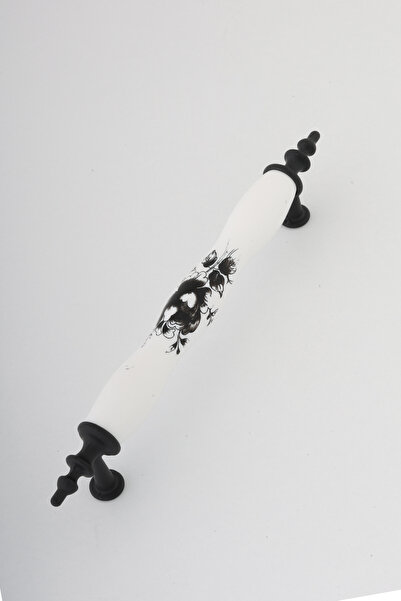 Online Home Market Polymer Alloy Black Rose Pattern Handle Furniture Kitchen Drawer Door Handle