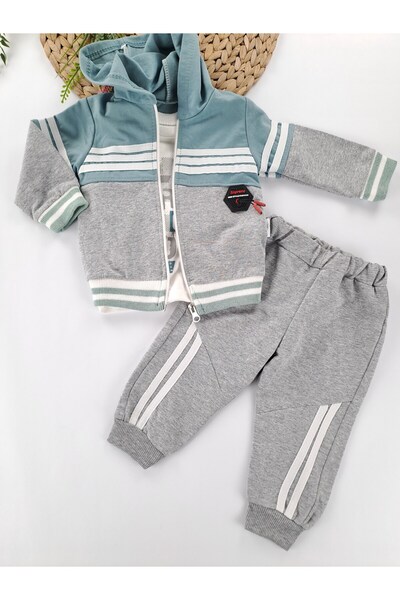 Butik Boys' Three-Piece Set Seasonal Two-Thread Non-Shardon Premium Quality Bady Vest Pants