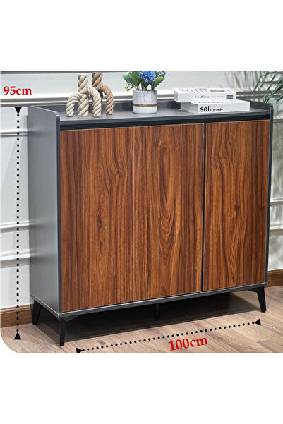 Tasamem Dafia gray wooden wardrobe
