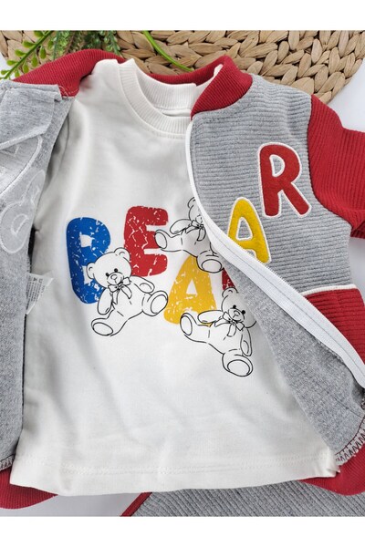 Butik Boys' Three-Piece Set Seasonal Two-Thread Non-Shardon Premium Quality Bady Vest Pants