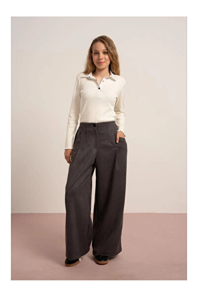 QUEEN KİDS بنطلون كوين كيدز للفتيات 7841 أنثراسيت