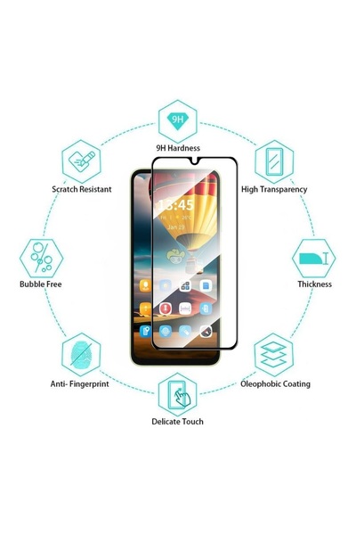 HANPORIUM Tecno Spark 40 5G Uyumlu Ekran Koruyucu 9D Kırılmaz Cam - Extra Darbe Korumalı - Tam Kaplar