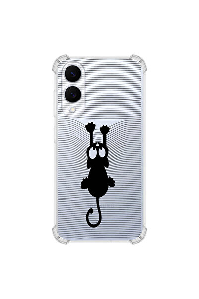 PrintiFy حافظة مضادة للصدمات بتصميم خطوط القطط متوافقة مع هاتف سامسونج جالاكس...