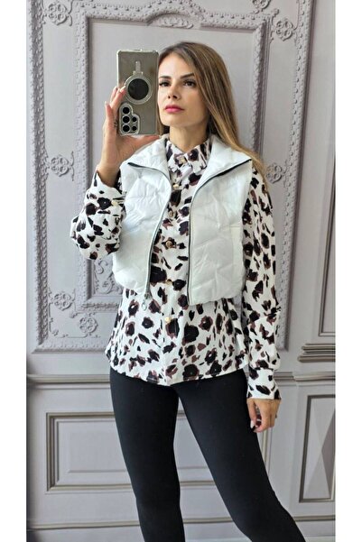 GLAMSI Short fleece vest with zip closure