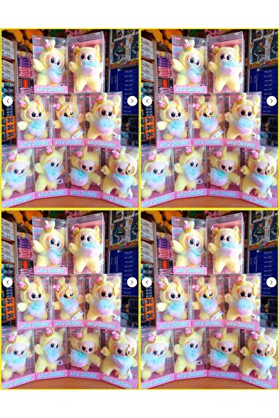 OYUNCAKSAHİLİ Labubu Peluş Labubu Kalp Toka Kurdela Aksesuarlı Kutulu Set