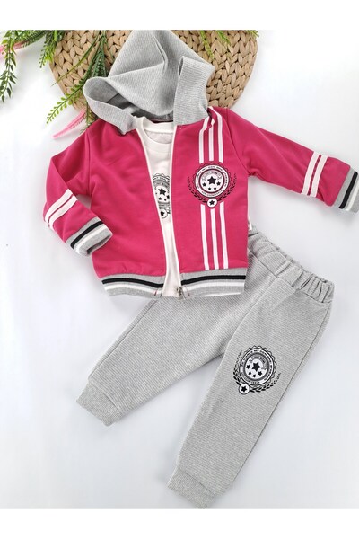 Butik طقم ثلاثي للفتيات موسمي مكون من قطعتين بدون خياطة بجودة ممتازة سترة وبن...