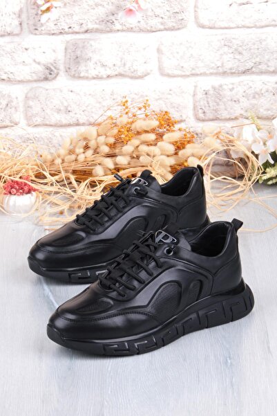 Pepita 6706 Comfortable Rubber Laced Rubber Sole Genuine Leather Men's Shoes
