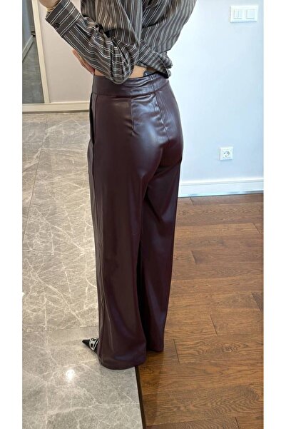 Niceboutique High Waist Leather Trousers