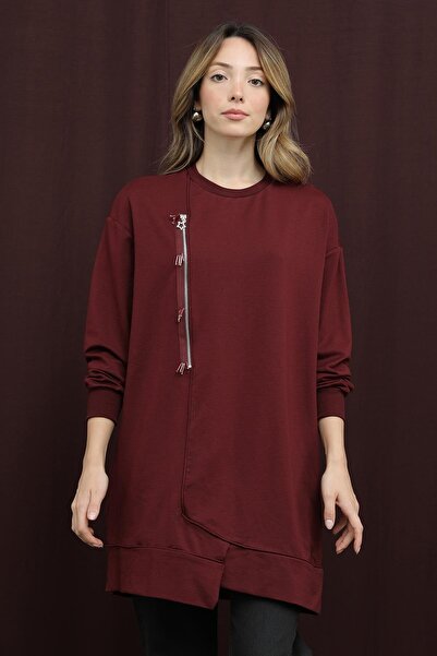 Puane Women's 10735 Embroidered and Zippered Tunic