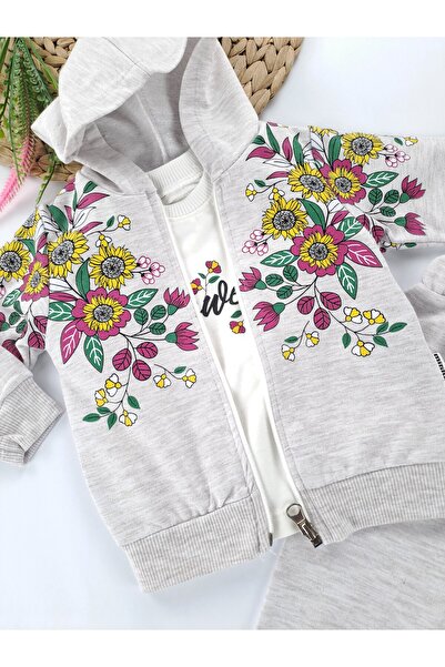 Butik Girl's Three-Piece Set Seasonal Two-Thread Non-Shardon Premium Quality Bady Vest Pants