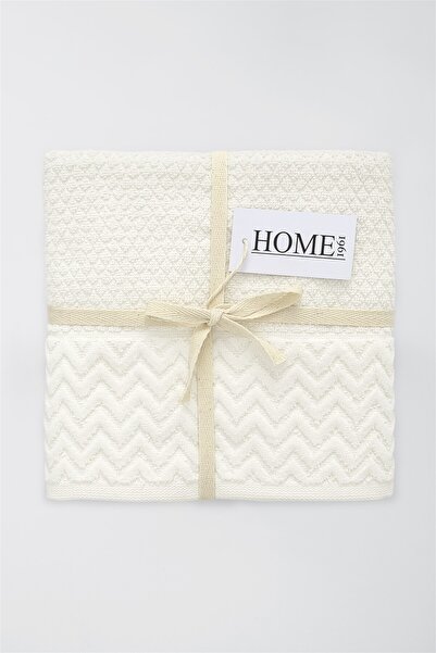 DENİZLİ ÇEYİZ 2-Pack Velvet Border Jacquard 50X90 Hand Towel Spectre