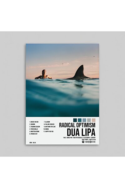 Orendart Dua Lipa - Radical Optimism Albüm Spotify Çerçevesiz Poster