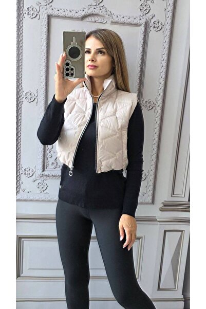 GLAMSI Short fleece vest with zip closure