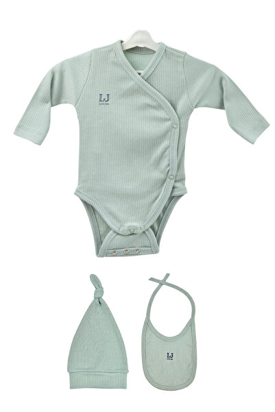 Little Jom Baby Zibin Set Zibin+Beanie+Apron 3-Piece Set Cotton Zibin Set Bab...
