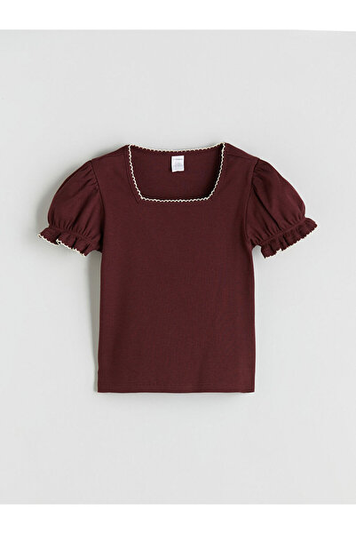 LC Waikiki Square Neck Girl's T-Shirt