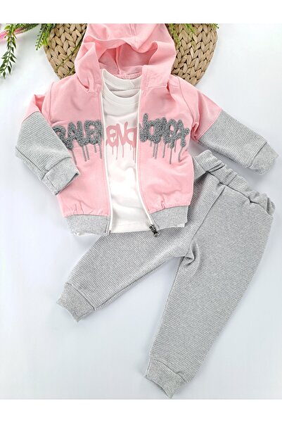 Butik طقم ثلاثي للفتيات موسمي مكون من قطعتين بدون خياطة بجودة ممتازة سترة وبن...