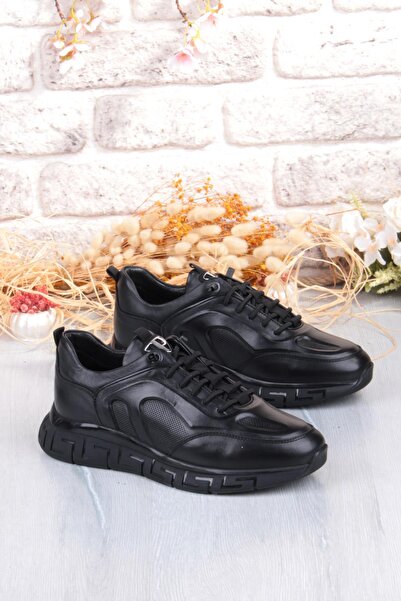 Pepita 6706 Comfortable Rubber Laced Rubber Sole Genuine Leather Men's Shoes