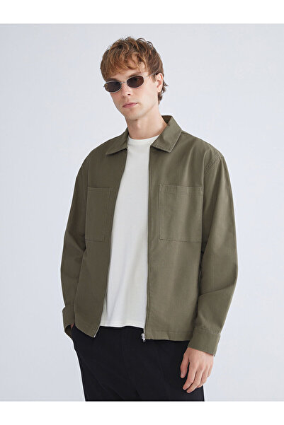 LC Waikiki Haki Rahat Kalıp Erkek Gömlek Ceket