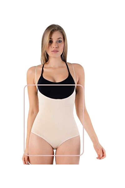 OFF WHITE Luxury women's corset with high-tension straps in beige, made in Tu...