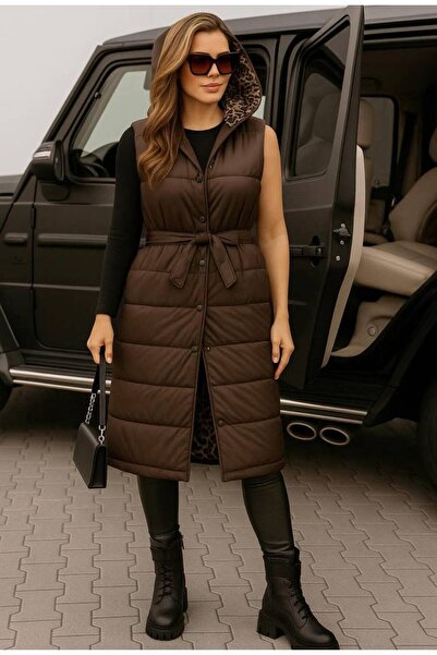 GLAMSI 2-in-1 long vest, reversible with hood