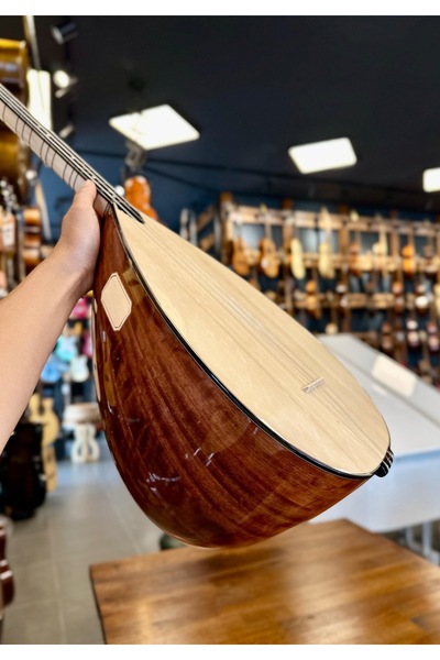 PENA MÜZİK Kısa Sap Üst Seri Tam Profesyonel Maun Bağlama 40 Tekne