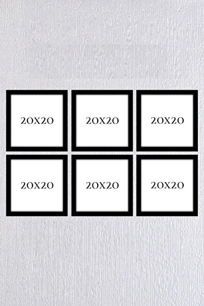 LİFE GLOBAL Siyah Çereve Seti 6 Adet 20x20 PVC Korumalı