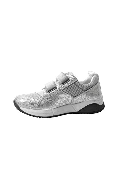 Onlo Ayakkabı 801-2 Genuine Leather Silver Orthopedic Velcro Girls' Sports Shoes