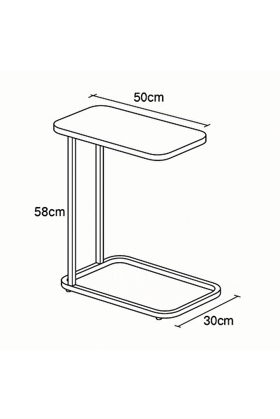 TBATIC Modern side table with wooden top and stylish metal base