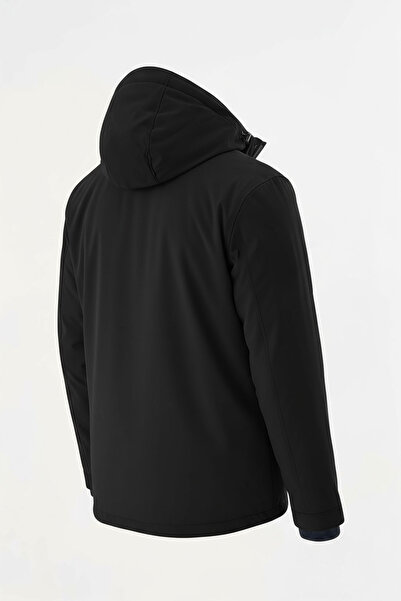 SİVAİST Мъжко черно водоустойчиво палто с качулка за външни условия – ветроустойчиво, леко и издръжливо
