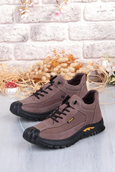 Pepita 1040 Comfortable Rubber Laced Rubber Sole Nubuck Genuine Leather Men's Shoes