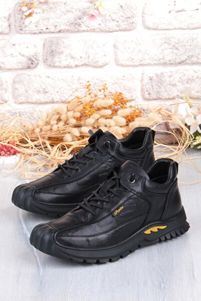 Pepita 1040 Comfortable Rubber Laced Rubber Sole Nubuck Genuine Leather Men's Shoes