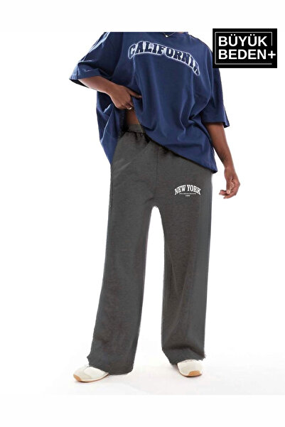 Superlife Women's Plus Size New York Printed Slim Sweatpants Spr25Beak47
